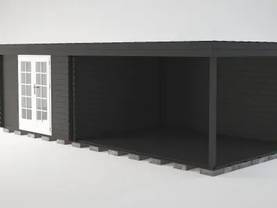 Wooden garden shed 3D model