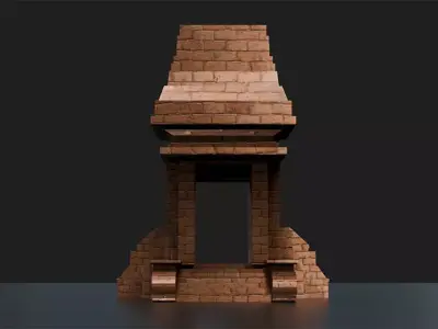 Gapura Gate Low-poly 3D model