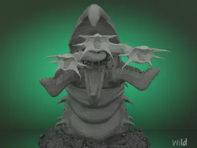 Graboid from Tremors Statue -  3D Print Model testes and printed 3D print model