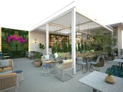 Roof Top Cafe and Bar 3D model