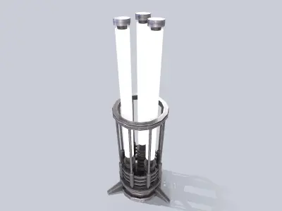 Sci fi lamp Low-poly 3D model 2