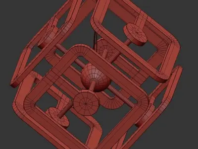 Transmitter pendant light with cube shape 3D model