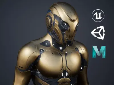 Robot Male 1 Low-poly 3D model