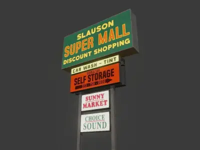 Mall Sign Billboard Low-poly 3D model
