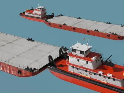  Tugboat with Pontoon Barge 