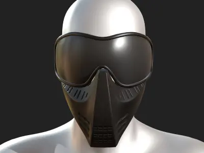 Mask protection scifi military futuristic combat  Low-poly 3D model