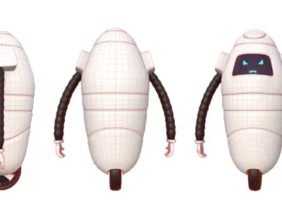 Game Ready Stylized Low Poly 3D Robot Low-poly 3D model