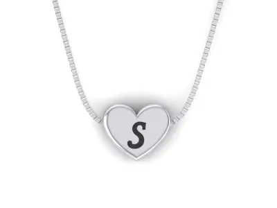 Pendant initial heart S 3D print model
