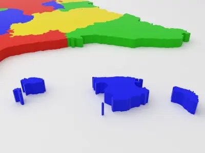 Map of Spain Low-poly 3D model