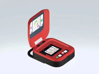 AED-Automated External Defibrillator Low-poly 3D model
