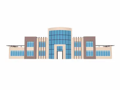 Building Low Poly Low-poly 3D model