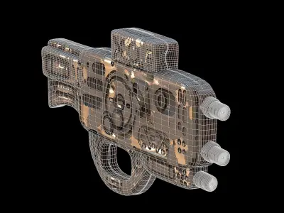 Gun scifi 3d model scifi Low-poly Low-poly 3D model Low-poly 3D model