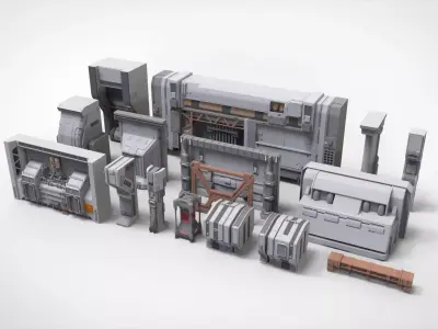 sci-fi Architecture kitbash 30 3D model