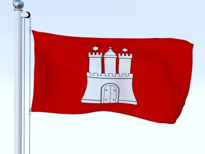 Animated German Flag Pack 3D model