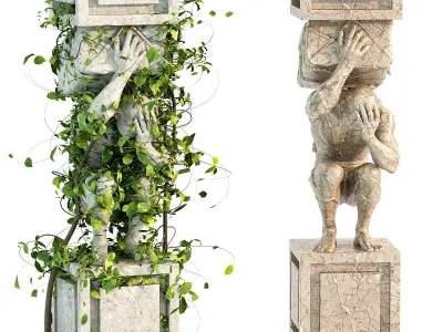 Ivy Column 03 Free 3D model