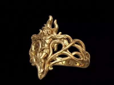 Jesus Thorns filigree Ring 3D print model