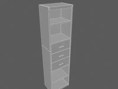 Narrow wooden shelf 3D model