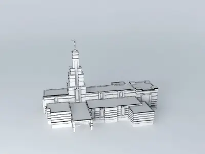 LDS. Temple Accra Ghana Templo Mormon, 117 operating temple. Free 3D model