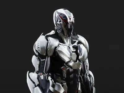 Sci-Fi Robotic Character Low-poly 3D model