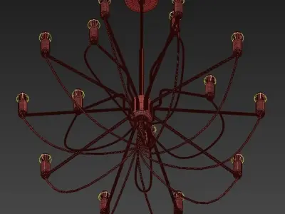 Chandelier modern in gold 3D model