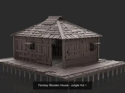 Fantasy Wooden Houses Collection - Jungle Hut 6 Model 3D Model Pack