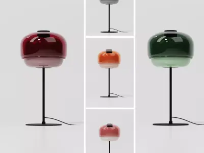 Glass Table Lamp - Dopamine Vibrant Style - 5 Color Variants Low-poly 3D model