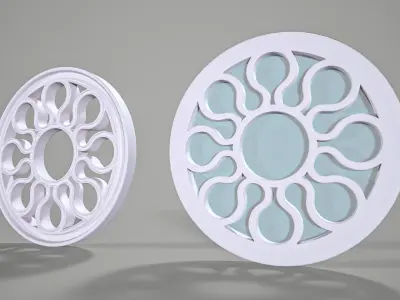 Highpoly Circular Gothic Window Type6 3D model