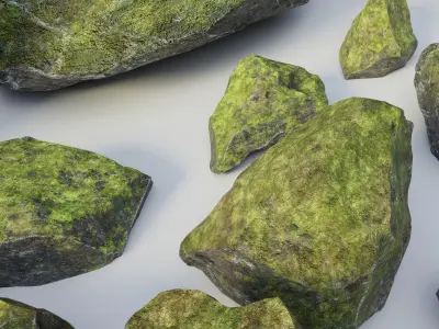 Granite Rock Pack Low-poly 3D model