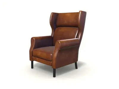 wingback chair indust  3D Model Pack