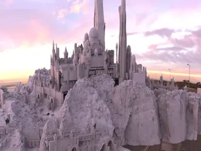 Fortress Palace in the desert 3D model