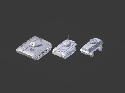 Army vehicles  Low-poly 3D model
