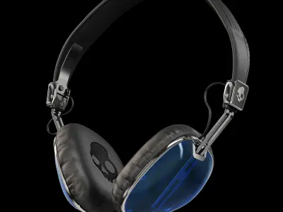 Skullcandy Navigator Royal Blue headphones Low-poly 3D model