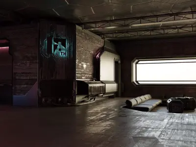 Cyberpunk Apartment Scene v12 3D model