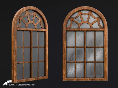 Medieval Gothic Window Low-poly 3D model