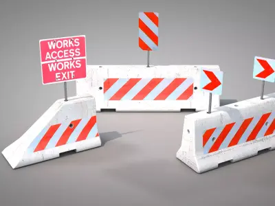 Concrete Road Barrier 3D model