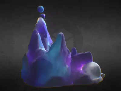 Cosmic Terrain Low-poly 3D model