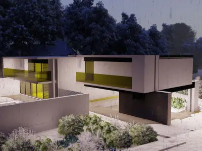 Casa Scene-villa-modern house 3D model 91