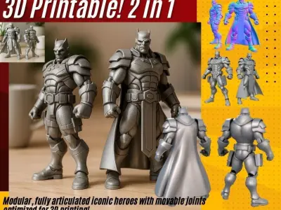 Armored Superhero Collectible  3D Printable Action Figure 3D print model