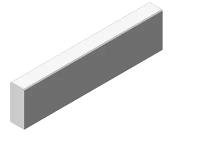 Concrete Curb 100 25 10 Straight Curbstone 3D model