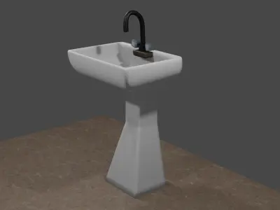 Washbasin sink with faucet Free 3D model