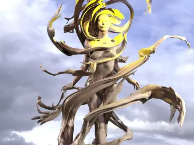 Winter earth figure statue 3D model