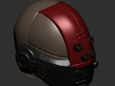 helmet high poly sculpt 3d printable ver 7 3D model 3D model 86