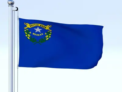Animated Nevada Flag Low-poly 3D model