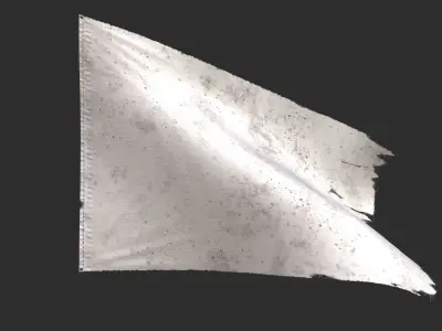 White Flag Low-poly 3D model