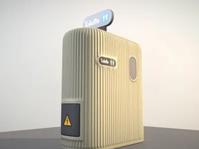 Low-Poly Public Toilet 1  Low-poly 3D model