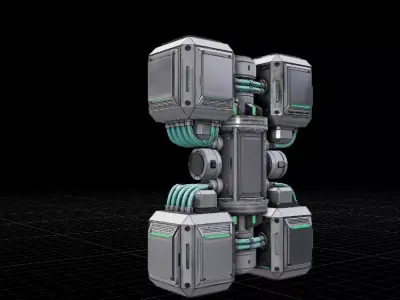 Sci-Fi Power Generator Core Futuristic Energy 3D Model Low-poly 3D model