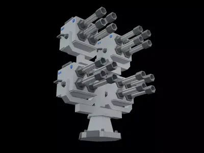Tower Defence Mechanical v7 001 Low-poly 3D model