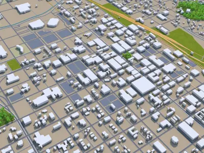 Wichita Falls Texas USA 30km Low-poly 3D model