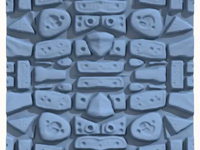 Seamless Primitive Schist Wall Section 3D print model purchase