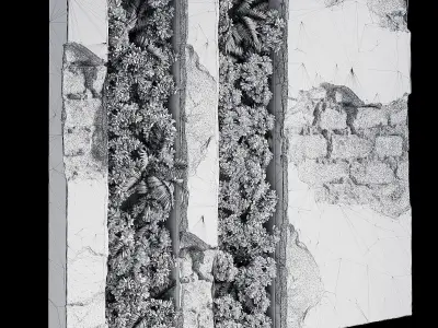 Wall with plant 08 3D model